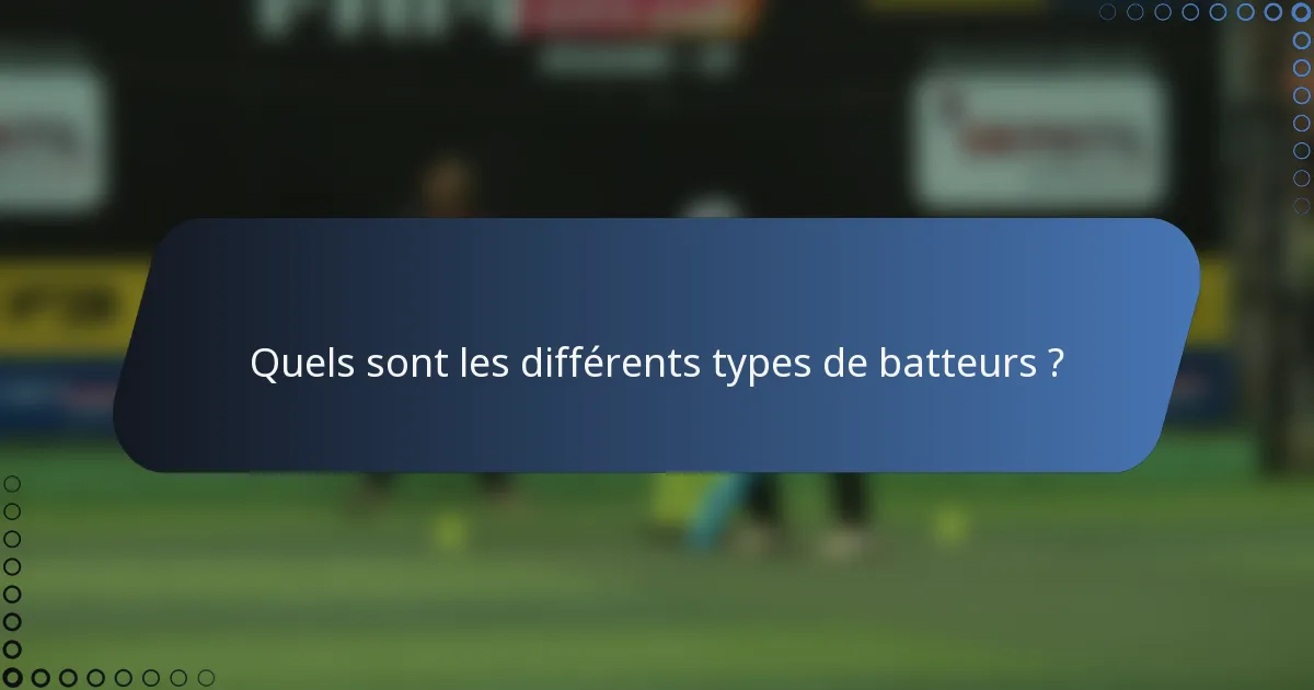 Quels sont les différents types de batteurs ?